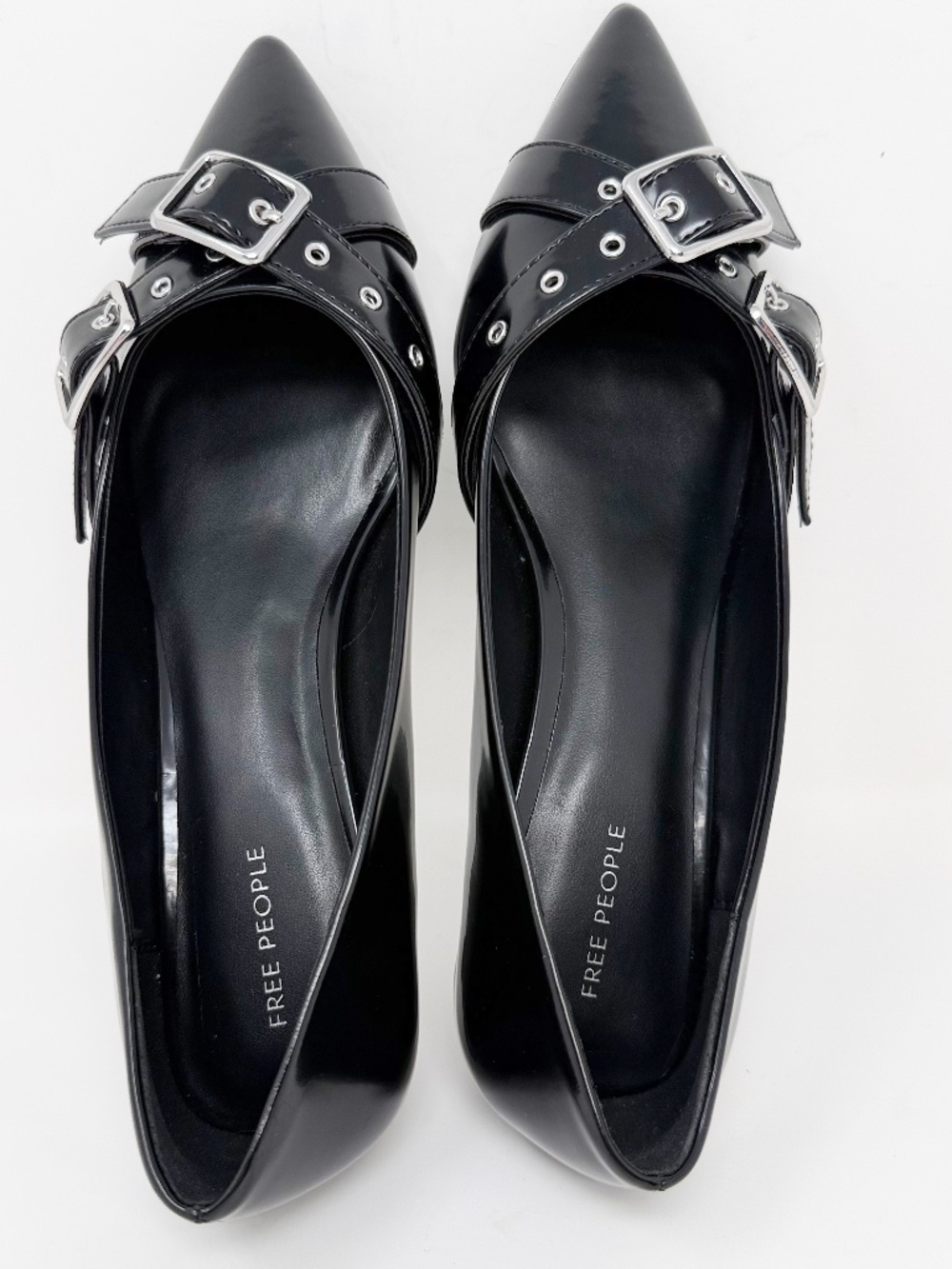 New Free People So 90s Kitten Heel Pump Black Sz 9 - Picture 11 of 14
